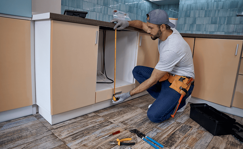 Tim Addink performing a home remodel